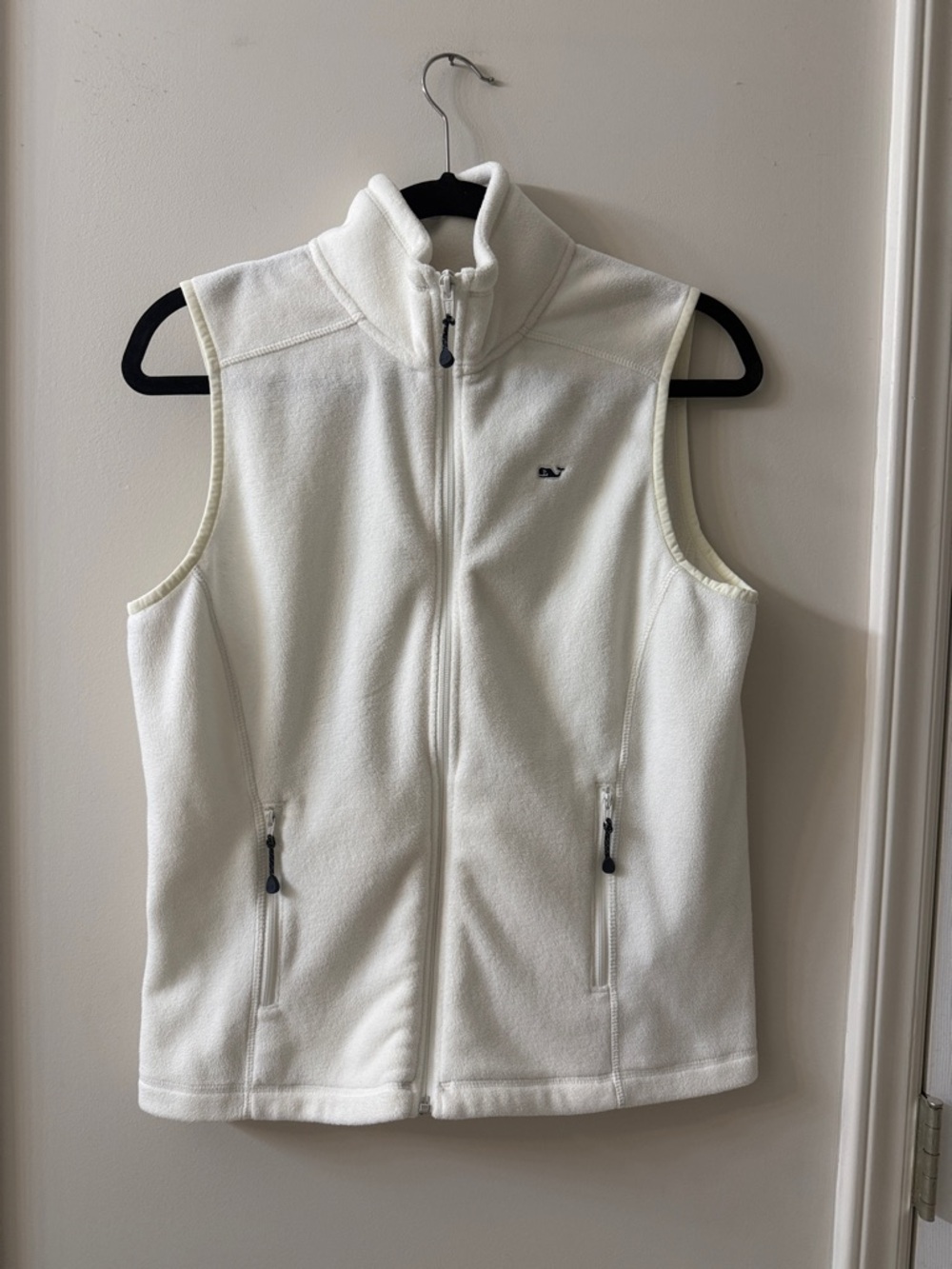Vineyard Vines Cream Fleece Zip-Up Vest